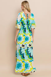 ODDI Floral Print Slit Maxi Dress – Elegant Summer Fashion